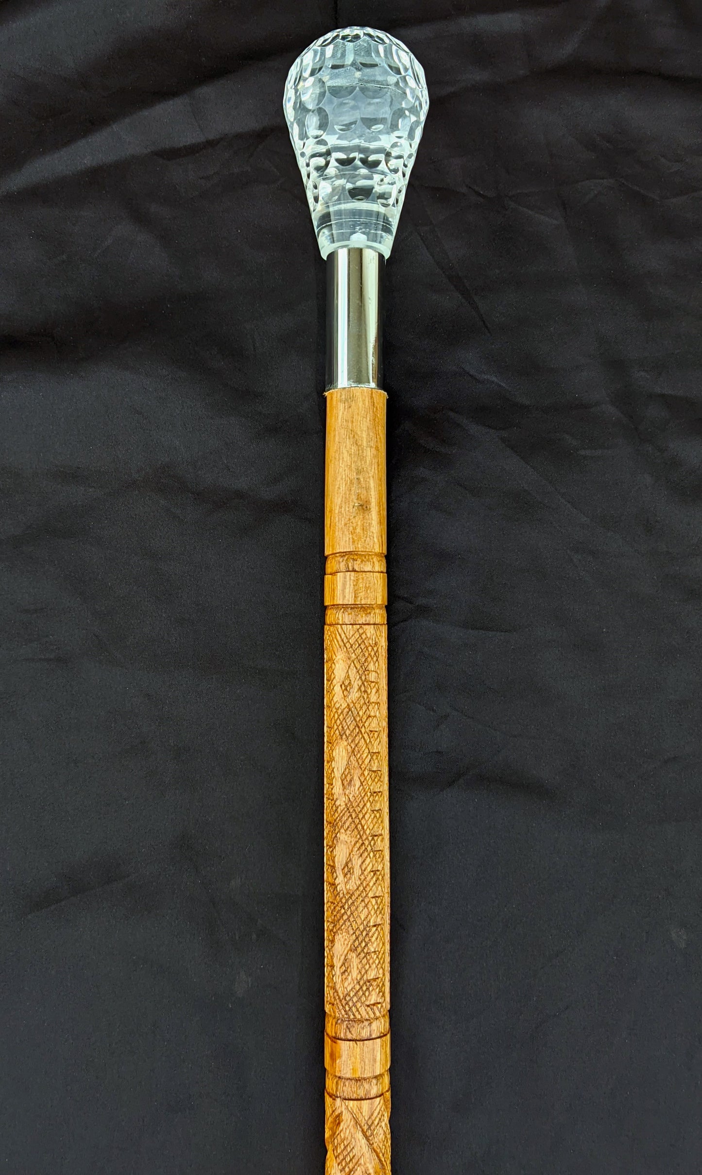 Premium Wooden & Acrylic Crystal Imam Masjid Jumma Khutba Stick