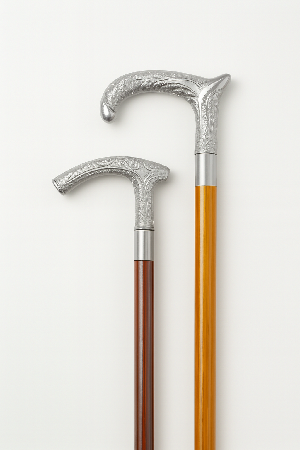 Wood Walking Stick with Metal Handle – Handmade Luxury Cane, Detachable hendel Travel Design