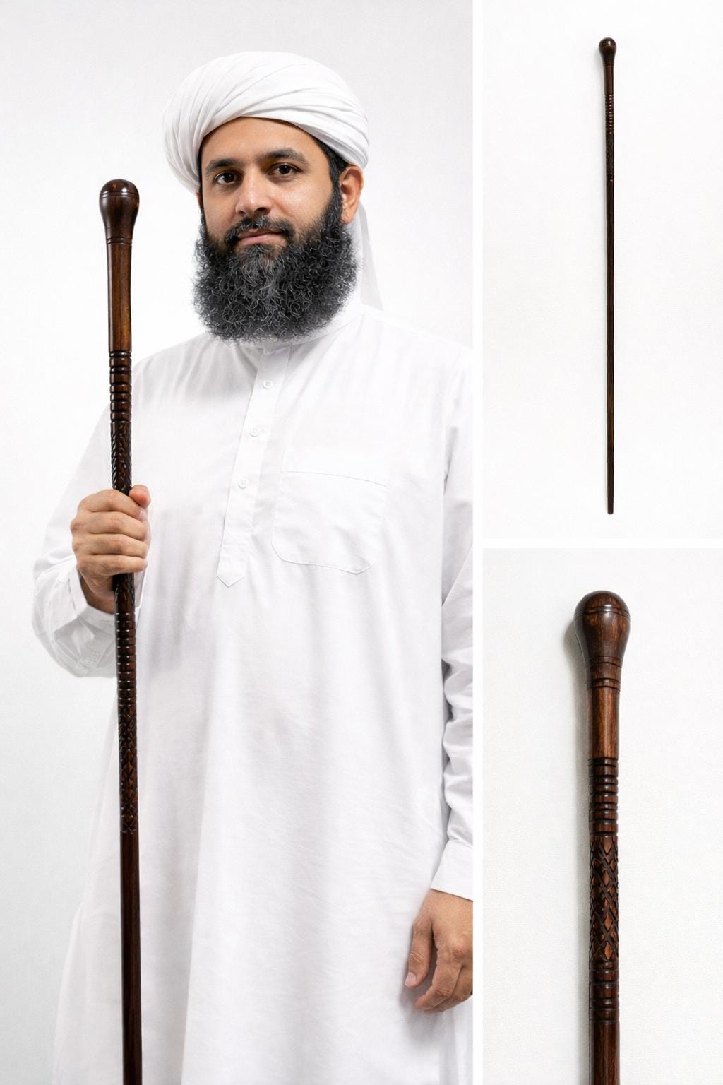 Wooden Khutba Stick for Imam – 5ft Masjid Jumma Sermon Asa
