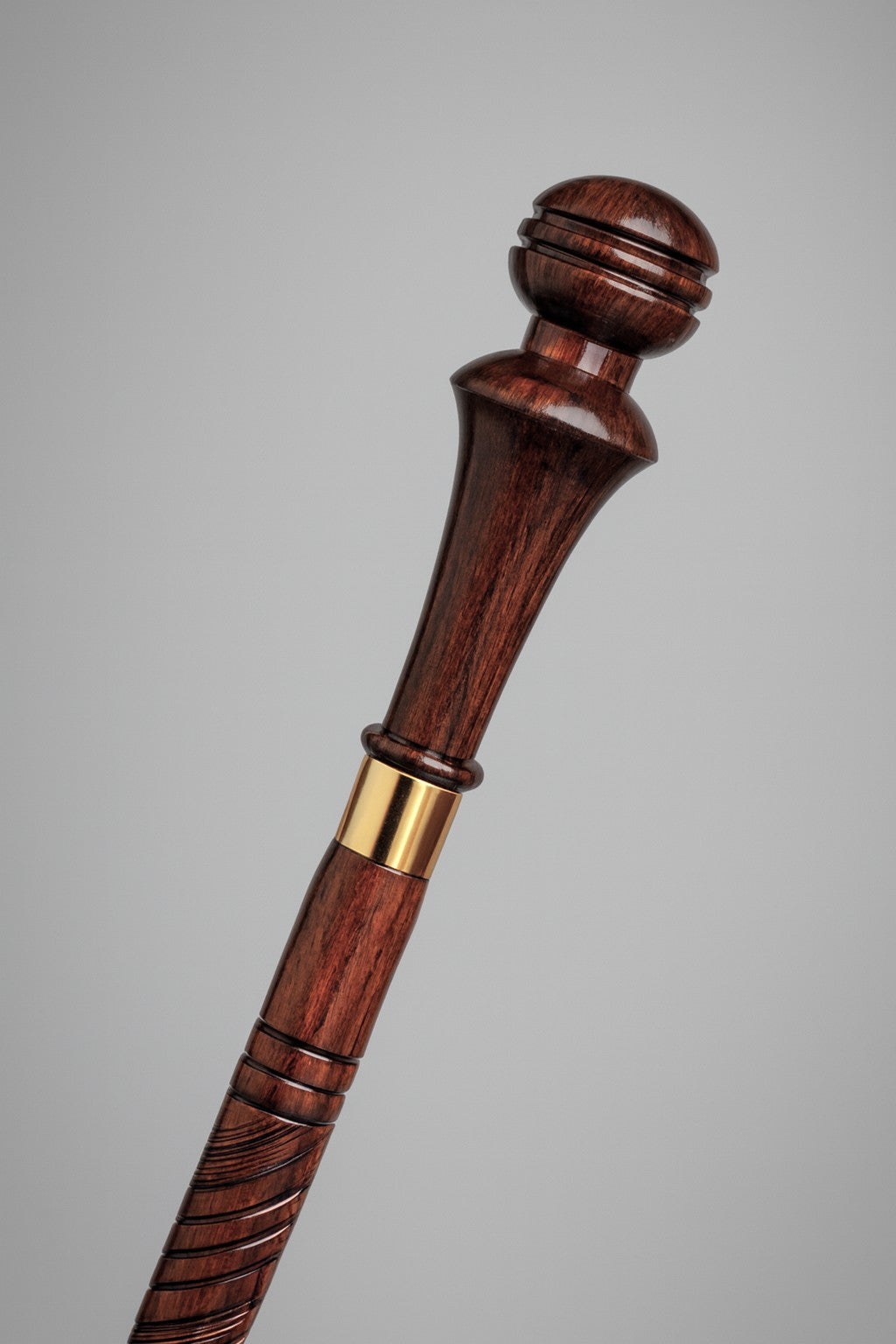 Solid Oak Knob Walking Cane – Handcrafted Wooden Walking Stick with Brass Collar | Luxury Collector’s Cane | Gentlemen’s Gift | Custom Height