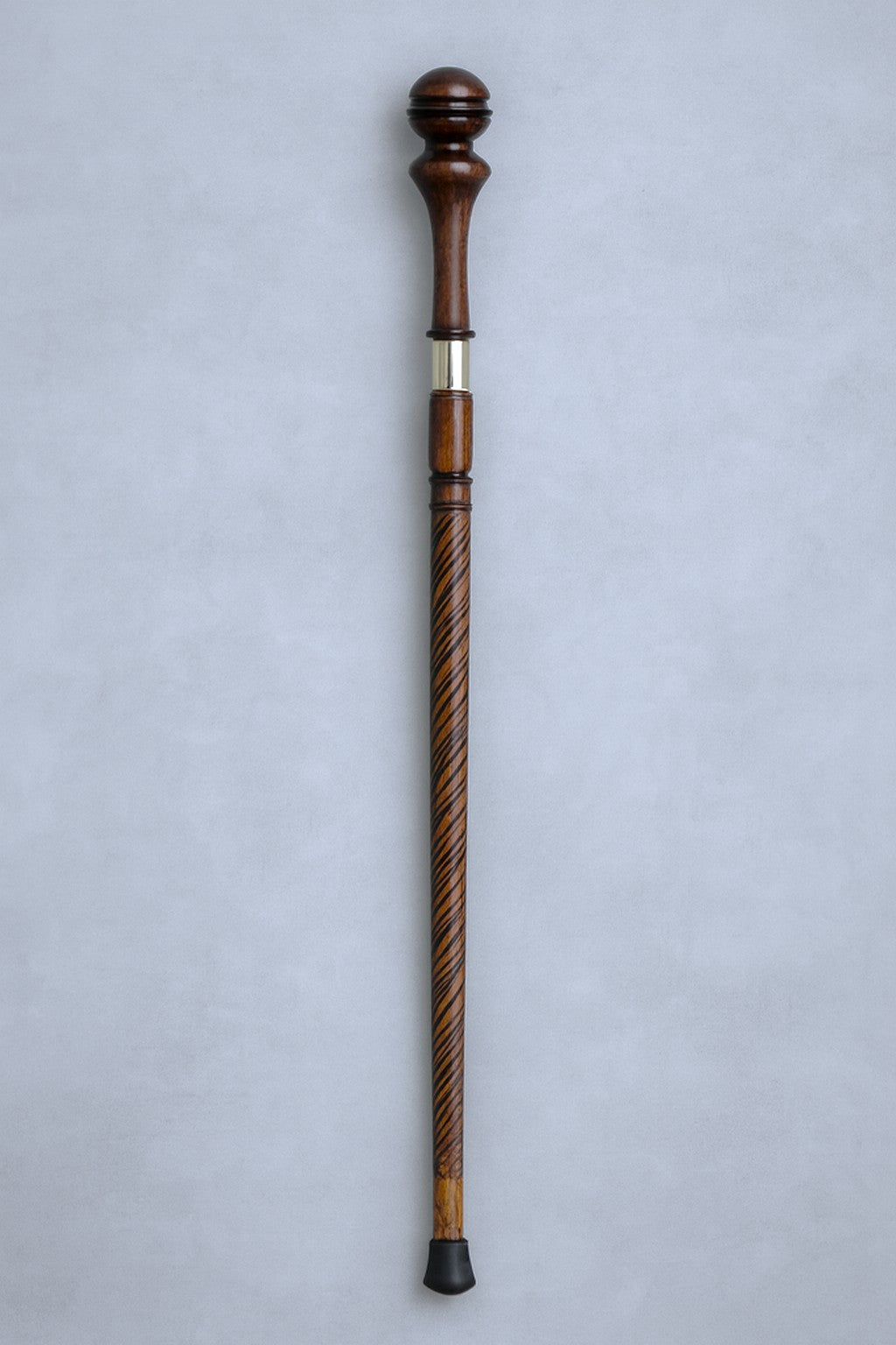 Solid Oak Knob Walking Cane – Handcrafted Wooden Walking Stick with Brass Collar | Luxury Collector’s Cane | Gentlemen’s Gift | Custom Height